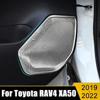 stainless steel car door sound stereo audio tweeter speaker cover for toyota rav4 2019 2020 2021 2022 rav 4 xa50 accessories