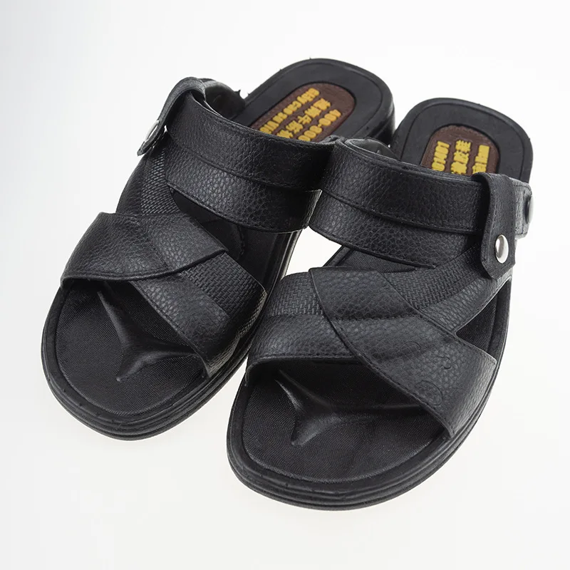 

2021 Men Sandals Pu Leather Summer Sandals Men Breathable Flat Sandals Casual Shoes Sandalias Hombre Slides Men Sandal 32