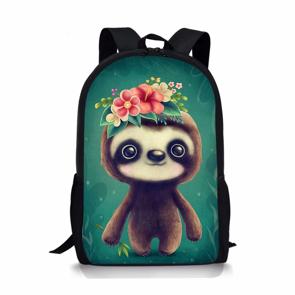 ADVOCATOR Sloth Pattern School Bags for Girls Kids Customized Children's Backpack Mochila Infantil Escolar Gift Free Shipping