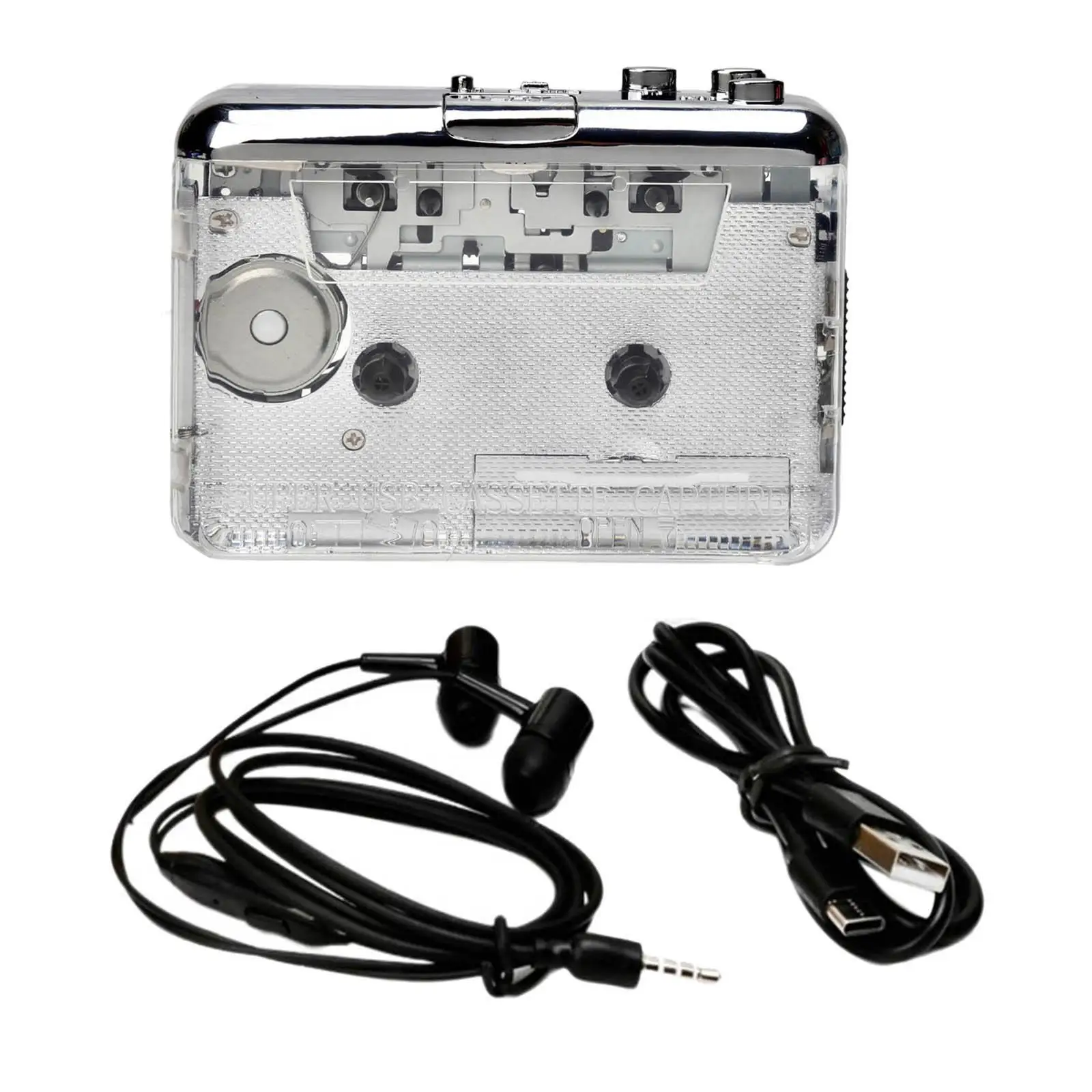 

USB Cassette Tape to MP3 CD Music Cassette Player Convert Walkman Converter for Laptop PC Headphones Earbuds Audio Via USB