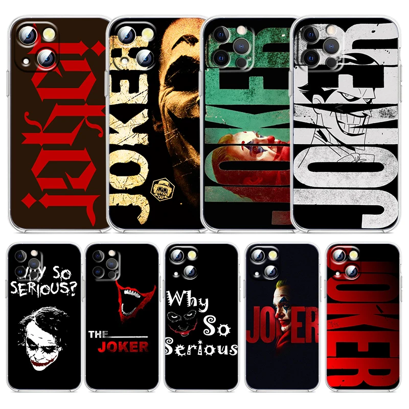 

Cool Art Joker Movie For Apple iPhone 13 12 11 mini 8 7 6 5 XS XR X SE 2020 Pro Max Plus Transparent Phone Case Funda Capa