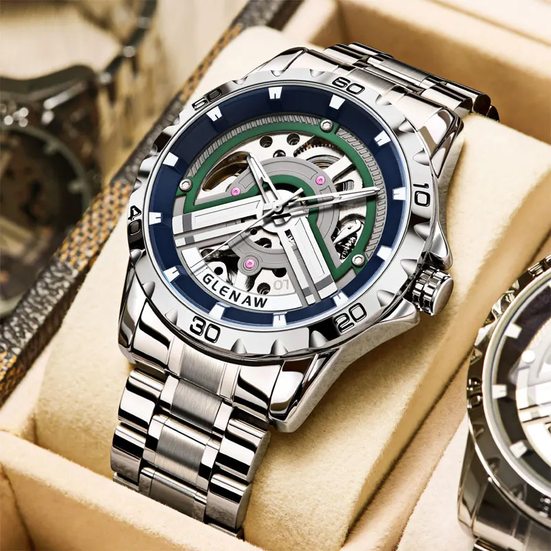 Мужские механические часы 2024 года оригинальная рамка водонепроницаемые и