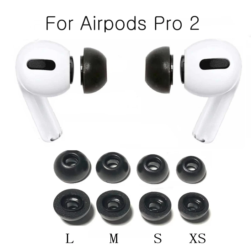 Фото Амбушюры из пены с эффектом памяти для Airpods Pro/Pro2, беспроводные Bluetooth наушники, чехлы для ушей, шапки, подушечки для наушников, вкладыши, 2 шт./пара №1