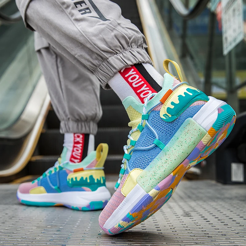 New Basketball Shoes Men Damping Air Breathable Athletic Shoes Rebound Basketball Boots Anti-slip Gym Training Sport Footwear