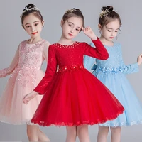 girls christmas dress 2022 winter flowers lace kids princess dresses for girls clothes children toddler wedding dress