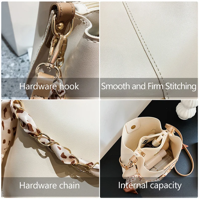 Popular Large-Capacity Bucket Bag For Women 2023 New Fashion Messenger Bag Niche Casual Commuter Shoulder Bag