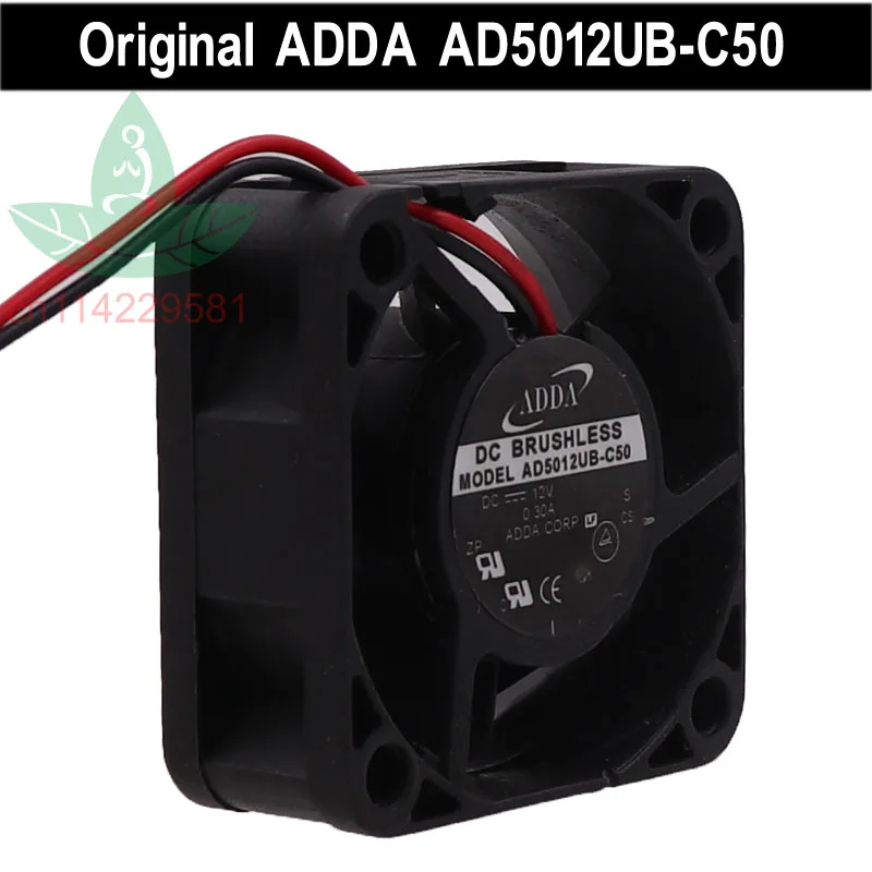 

New For Taiwan ADDA AD5012UB-C50 12V 0.30A 5CM 5020 CPU Silent Cooling Fan Test Working