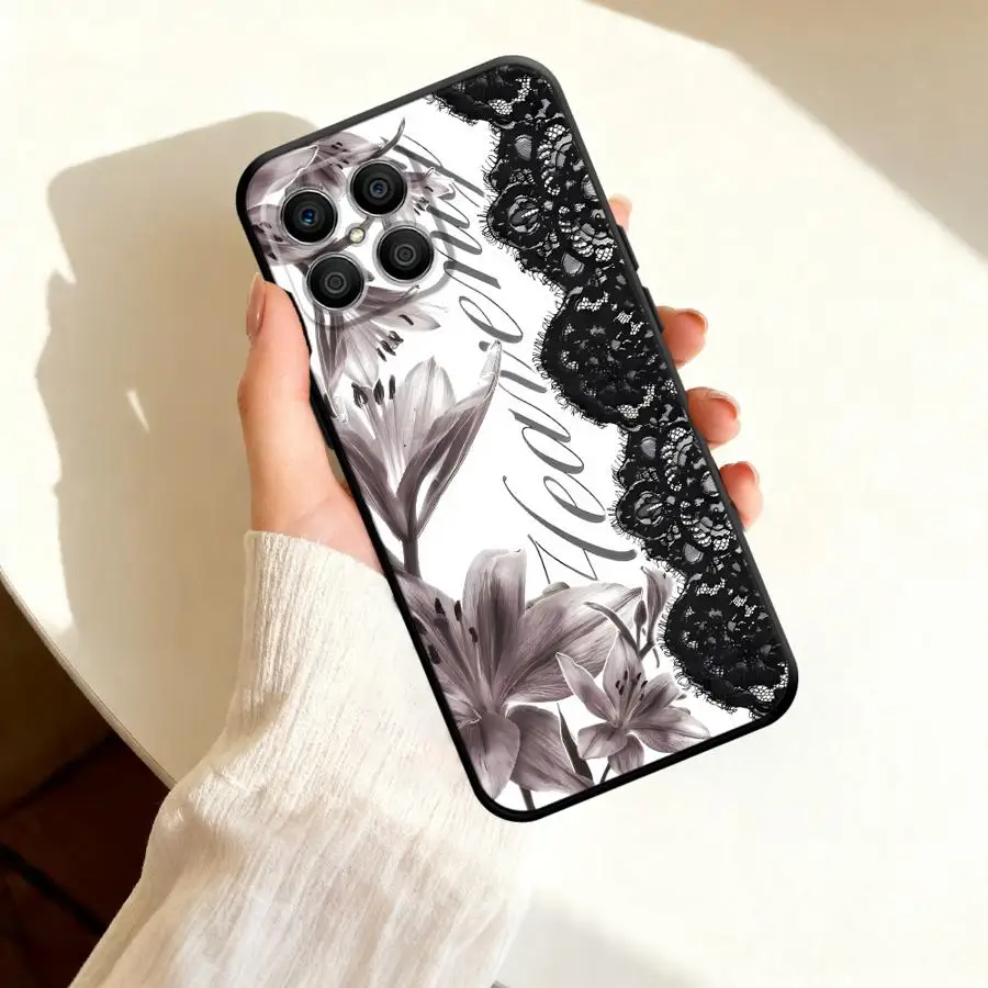 Фото Чехол для телефона с кружевным узором «Лилия» для Honor 600 Lite X7b X9c 400 Pro X8 X8a X9b X9d X5c X6d Play10 X9a X7a X7d X8d №3