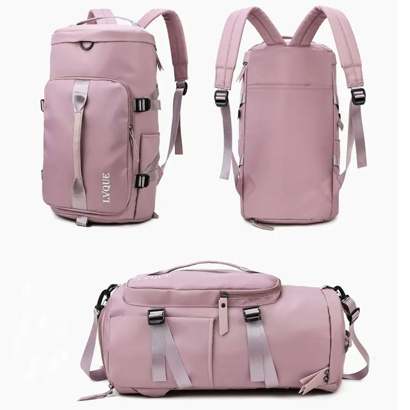 New Pink Women Travel Backpack Shoes Sport Student Excerise Backpack Casual Tote Bag Daypack Multi-Purpose Backpack Portable