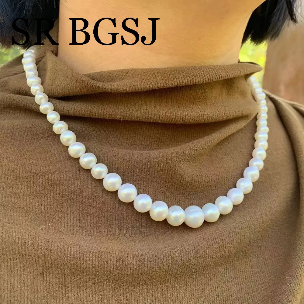 

6-11mm Classic Elegant White Pearl Chokers Necklace For Women Wedding Banquet Necklaces Vintage Jewelry Party Gift