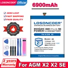 Аккумулятор LOSONCOER 6900 мАч для смартфона AGM X2 X2 SE