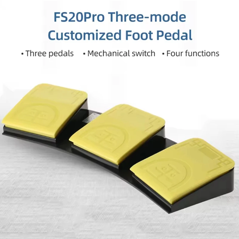 Фото Многофункциональная педаль FS20 Pro с тремя ножными переключателями, настраиваемая, с тремя режимами подключения (USB+2.4G+BT), механический переключатель - A09I №3