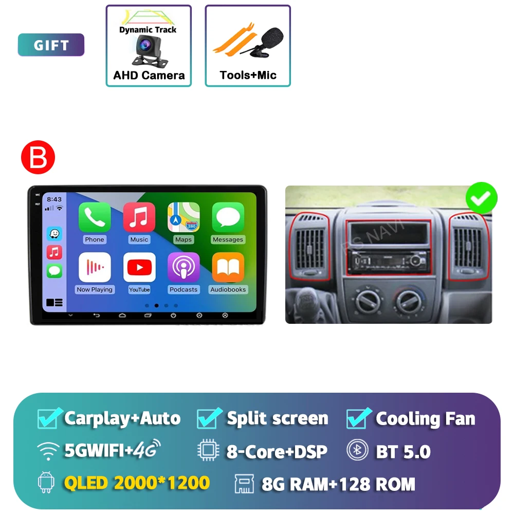 

Автомобильный радиоприемник Qualcomm Android 15 Carplay, мультимедиа для Fiat Ducato 3 для Peugeot Boxer 2 для Citroen Jumper 2 2006-2022 Stereo