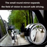 360 degree rotating round blind spot mirror car rear view reversing auxiliary mirror large vision for interior external