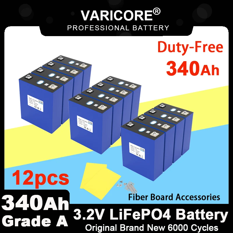 12x3 2 В 340 Ач LiFePO4 литий-железо-фосфатная аккумуляторная батарея для хранения