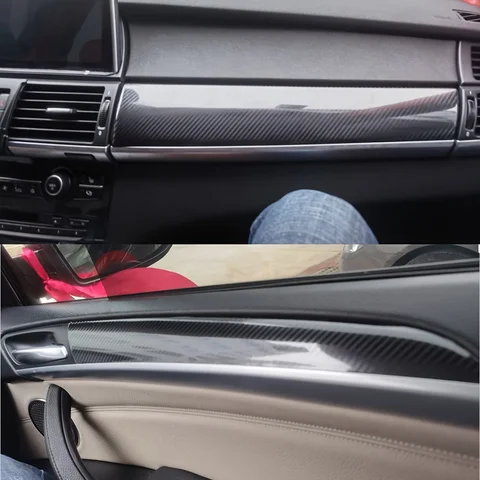 Автомобильный Стайлинг, углеродное волокно, салон автомобиля, центральная консоль, изменение цвета, литые наклейки, наклейки для BMW X6 E71 2008-2014