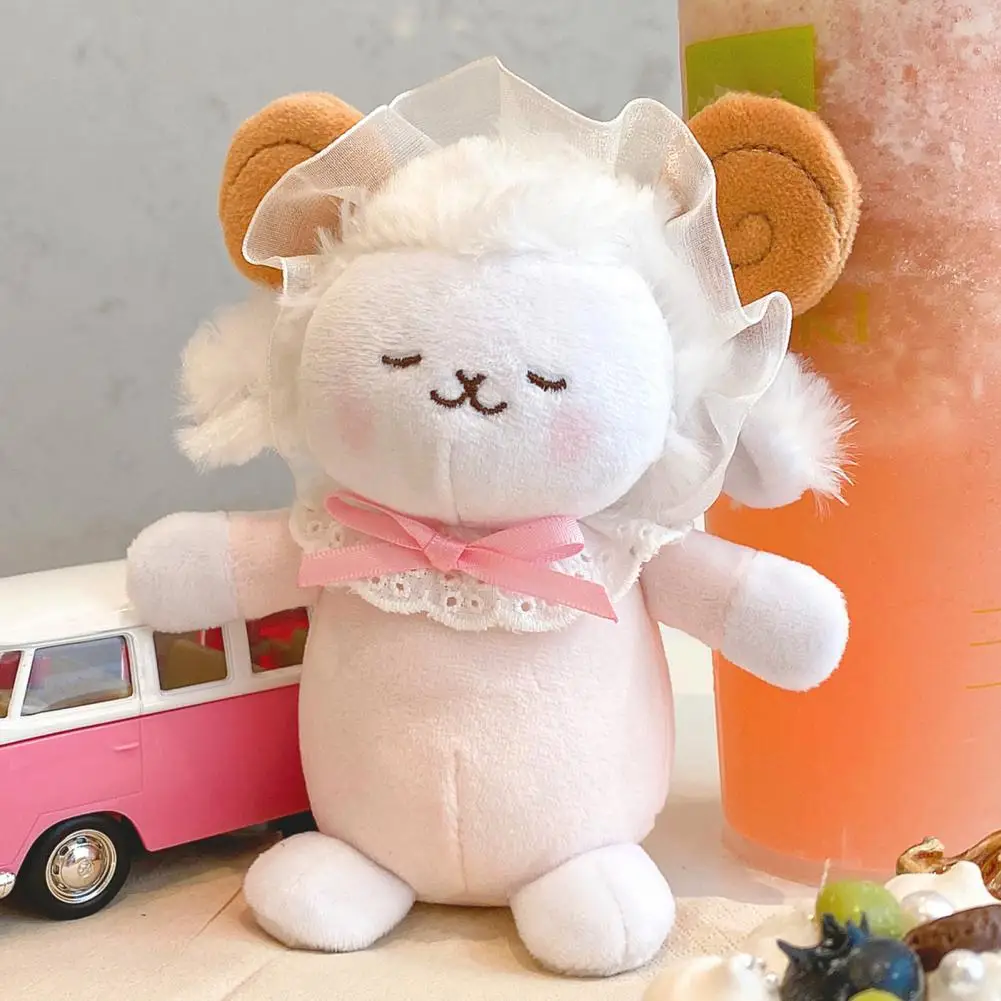 

Anti-split Collectable Vivid Appearance Backpack Hangings Sheep Pendant Keyring Doll Keyring for Student
