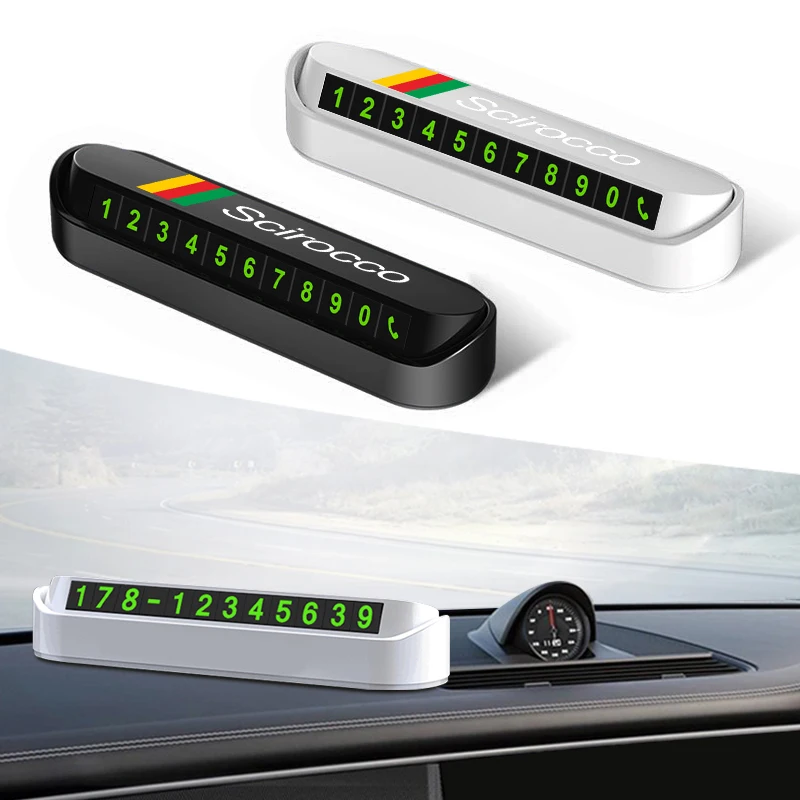 

Temporary parking card car license plate phone number card hidden switch For Volkswagen Passat B8 Golf 7 Tiguan Scirocco Touran