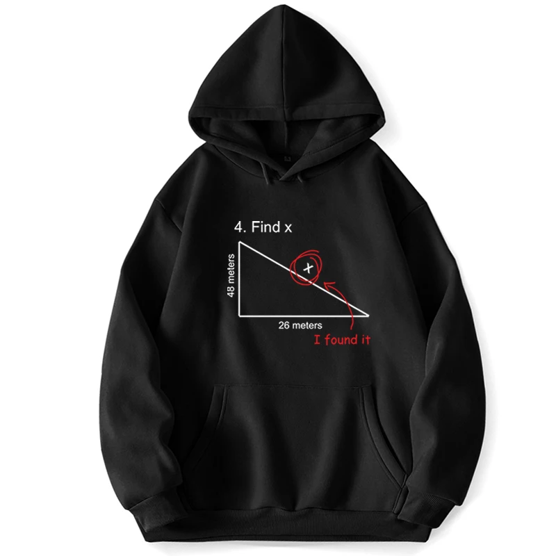 Math Study Find X I Found It Hoodie Hoodies Sweatshirts Men Hooded Pullovers Jumper Trapstar Pocket Spring Hooded Sweatshirt