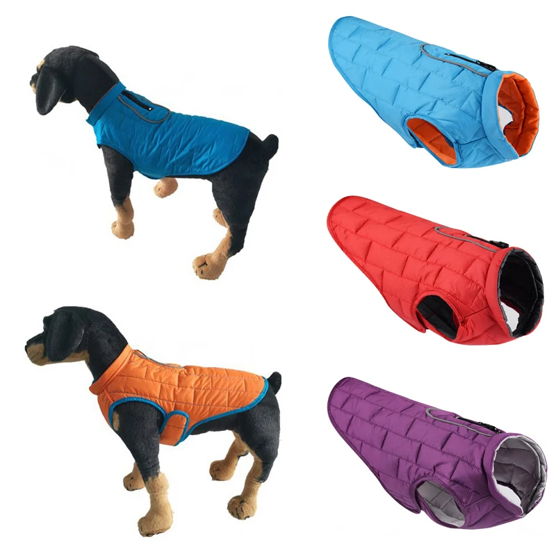 

Winter Pet Clothes Warm Dogs Jacket Vest for Small Mid Dog Coat Reversible Puppy Outfit Waterproof Pet Costume Bulldog Clothing