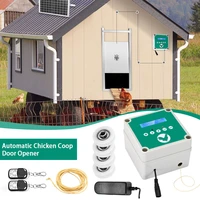 automatic chicken door chicken flap with timer and light sensor coop door opener control box with lcd screen poultry house flap