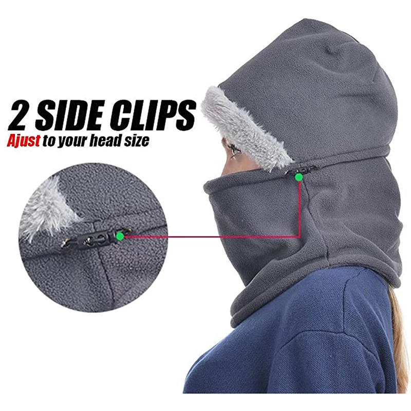 

Winter Knit Cap Men And Women Outdoor Warm Thickening Plus Velvet Loose Winter Hat With Scarf Brand Winter Ski Mask Hat