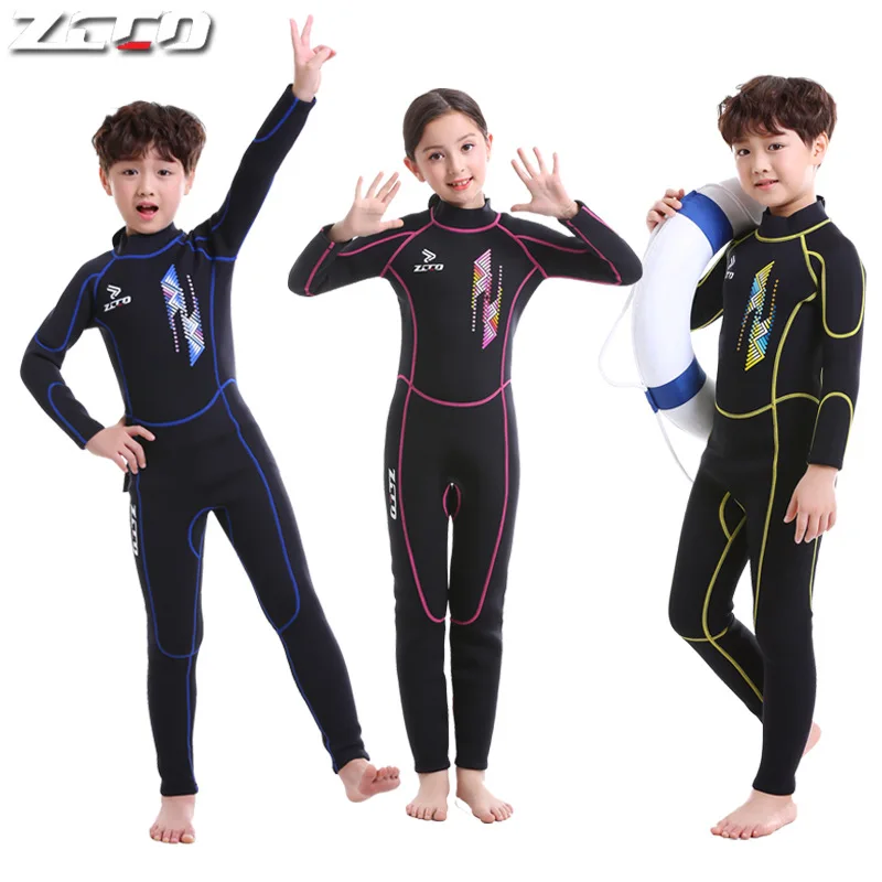 

ZCCO children's diving suit 2.5MM one-piece diving suit boys and girls warm snorkeling surfing jellyfish suit swimsuit