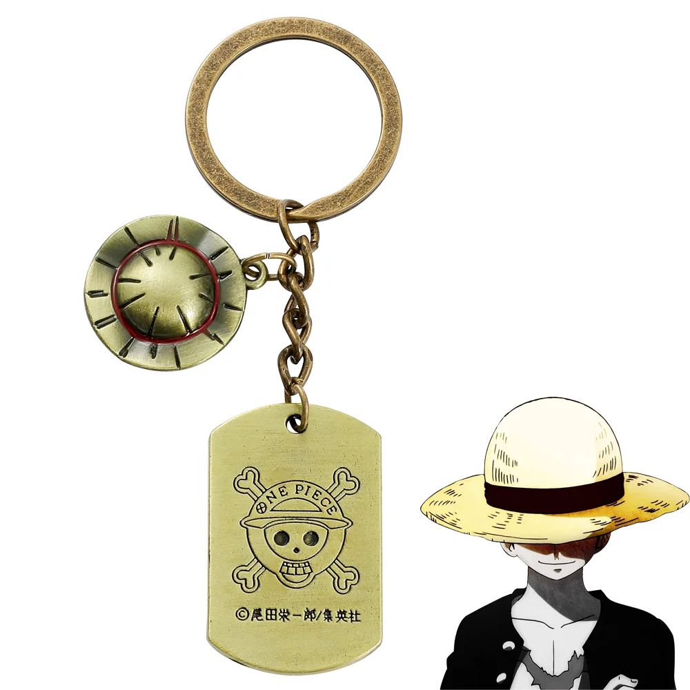 

Anime ONE PIECE Keychain Straw Hat Skull Token Alloy Pendant Keyring Car Backpack Key Holder Trend Jewelry Accessories Gifts