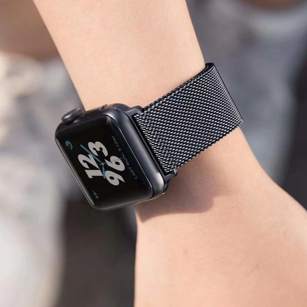 Металлический ремешок Milanes loop apple watch band 44 мм 45 41 42 40 38 магнитный браслет из