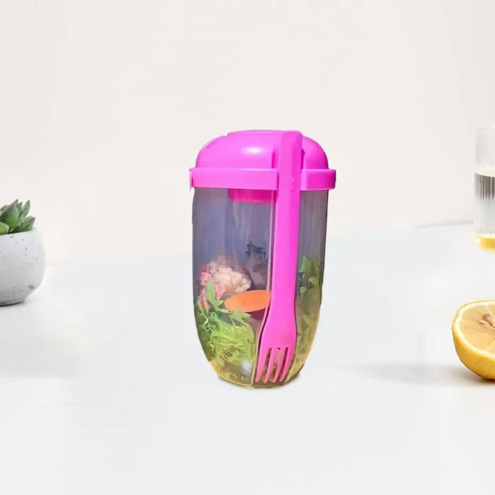 Capacity Breakfast Cup Portable Salad Cup with Lid Fork Ideal for Office Students Weight Loss Capacity Transparent Body Salad
