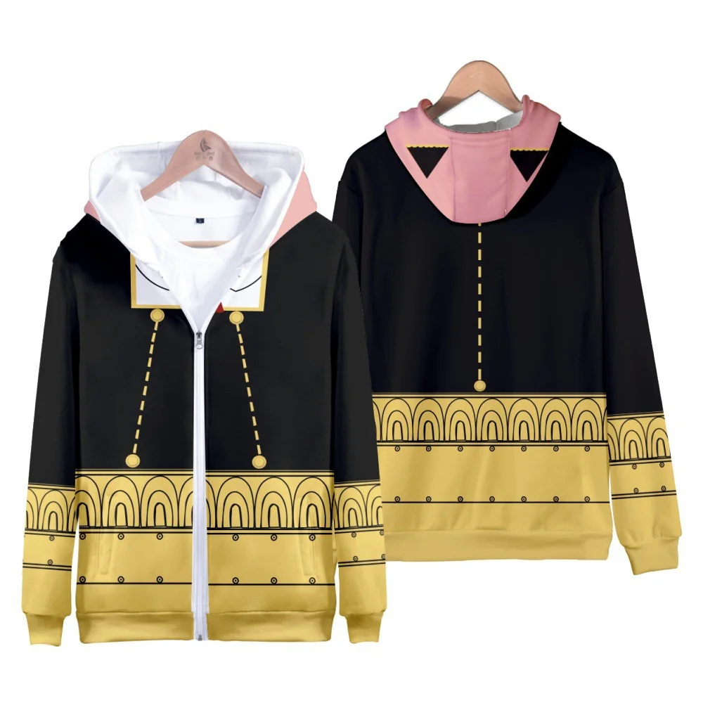 

New Winter Men Women Fashion Sweatshirt 3D Print Spy x Family Anya Forger Hoodies Casual Hip Hop Jacket Coat Zipper Hoodie