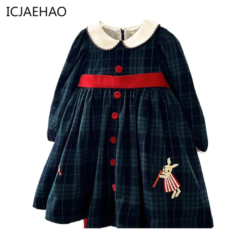 Новинка 2023 платья для девочек на праздник детские осенне-осенние клетчатые