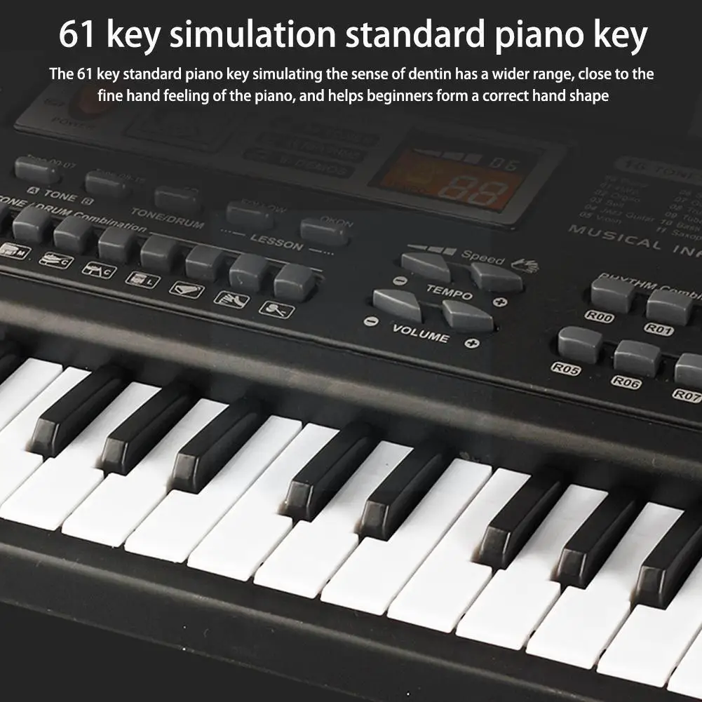 

Kids Electric Piano Organ 61 Keys Music Electronic Keyboard Piano Toys For Children With Microphone Christmas Birthday Girl O0s7