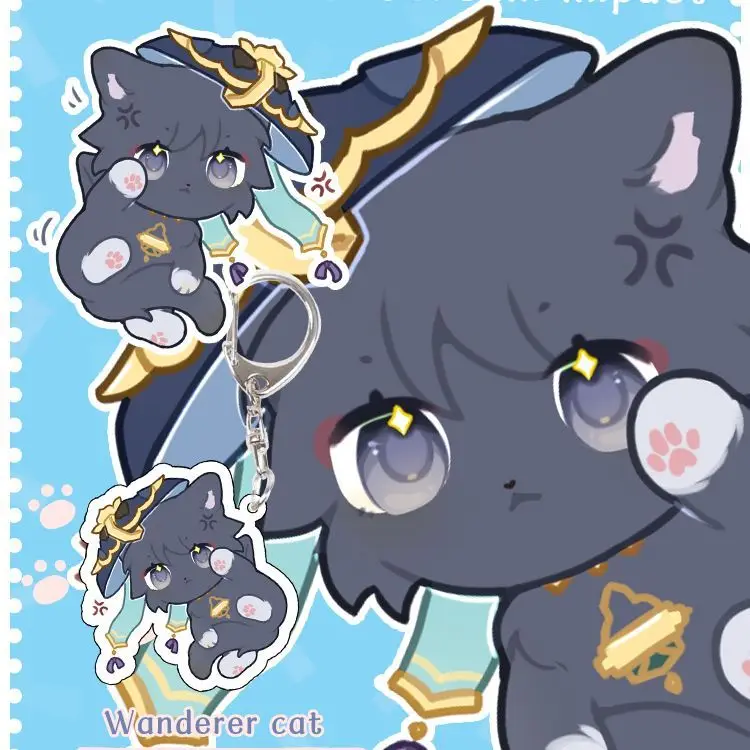 

Брелок для ключей в виде кошки из акриловой смолы