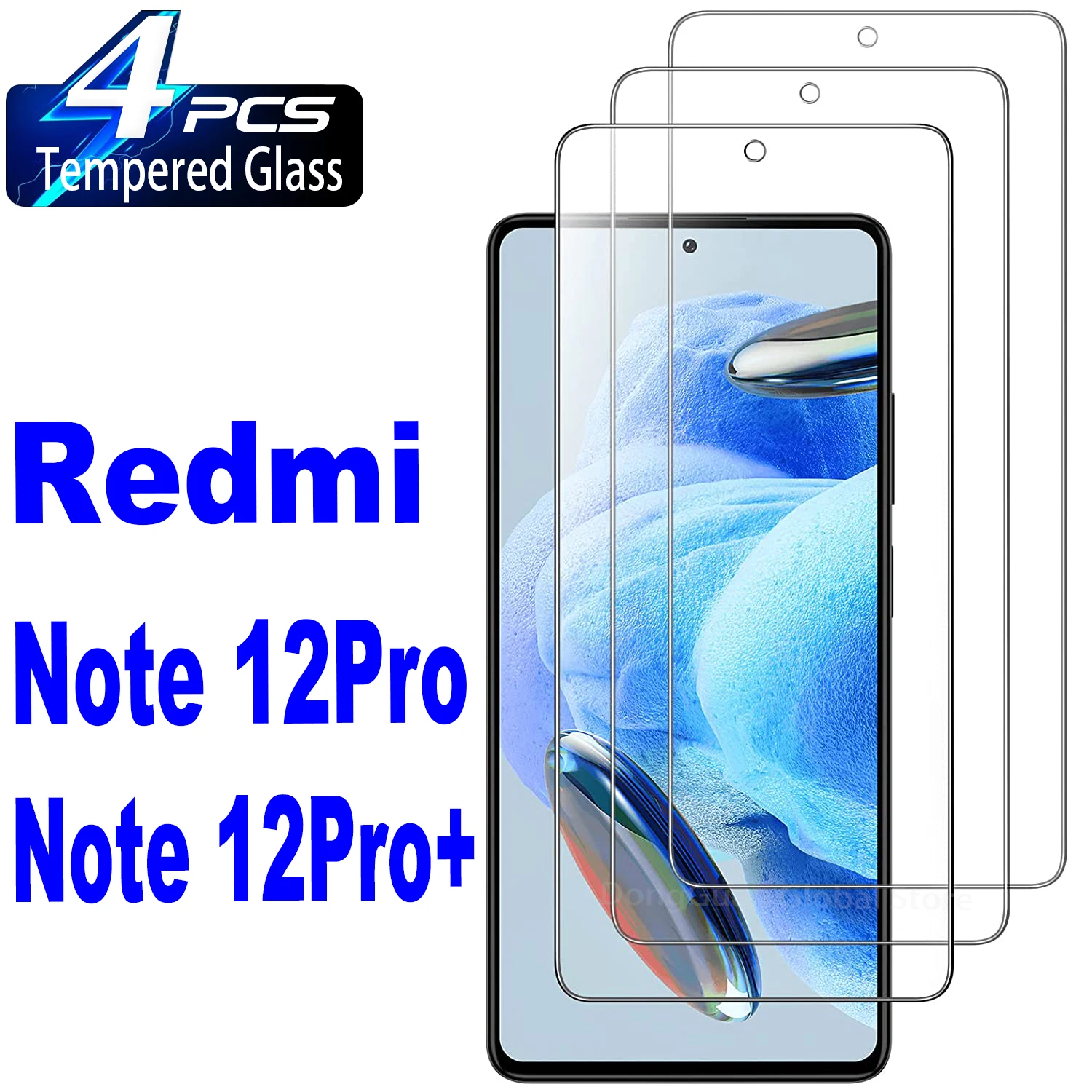 

2/4Pcs Tempered Glass For Xiaomi Redmi Note 12Pro 12Pro+ Screen Protector Glass Film