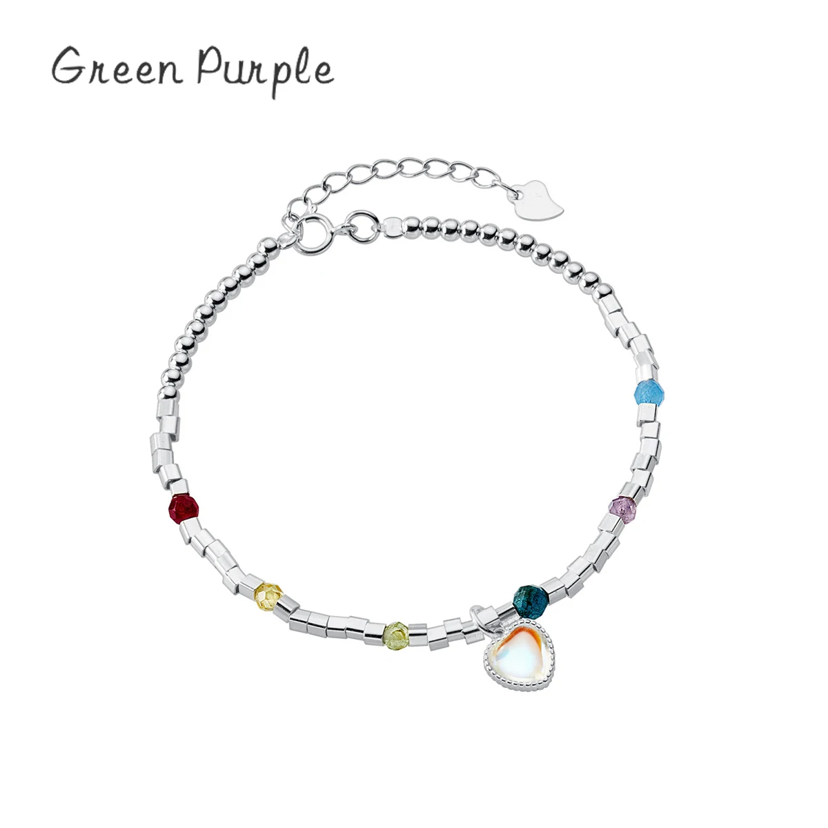 

Fashion Liuli Love Heart Bracelet Real 925 Sterling Silver Round Square Simple Bracelets For Women Girl Fine Jewelry Accessories