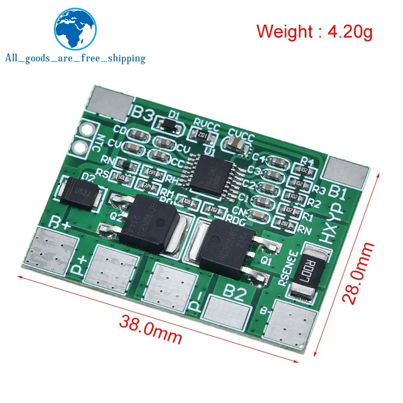 TZT BMS Φ 3 2 V 8A LiFePO4 Защитная плата для зарядки аккумулятора 12 8 14 4 18650 32650