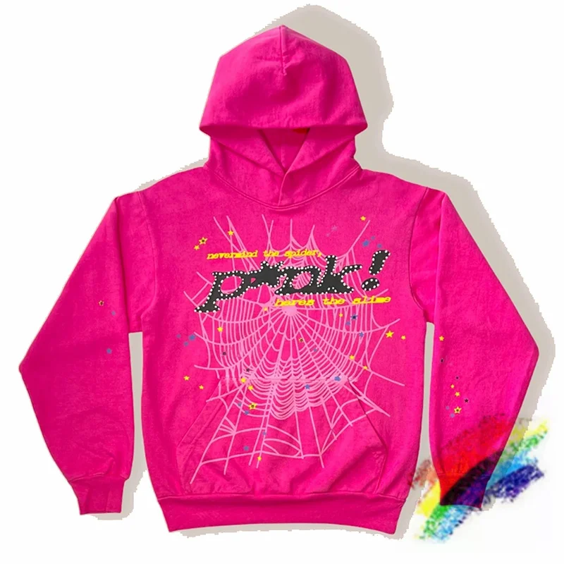 

Red Sp5der Young Thug 555555 Angel Hoodies Men Women 1:1 Best Quality Foam Printing Spider Web Pullover Sweatshirts