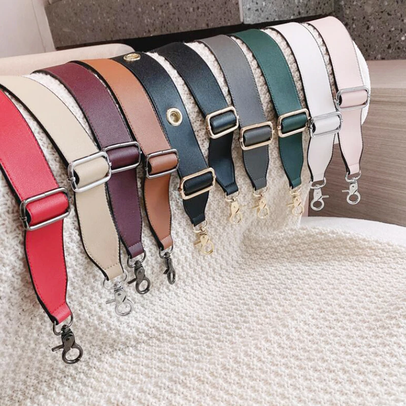 Leather Bag Strap Women Shoulder Crossbody Bag Belt Adjustable Wide Strap Bag Part Accessories Female Messenger Bag Strap