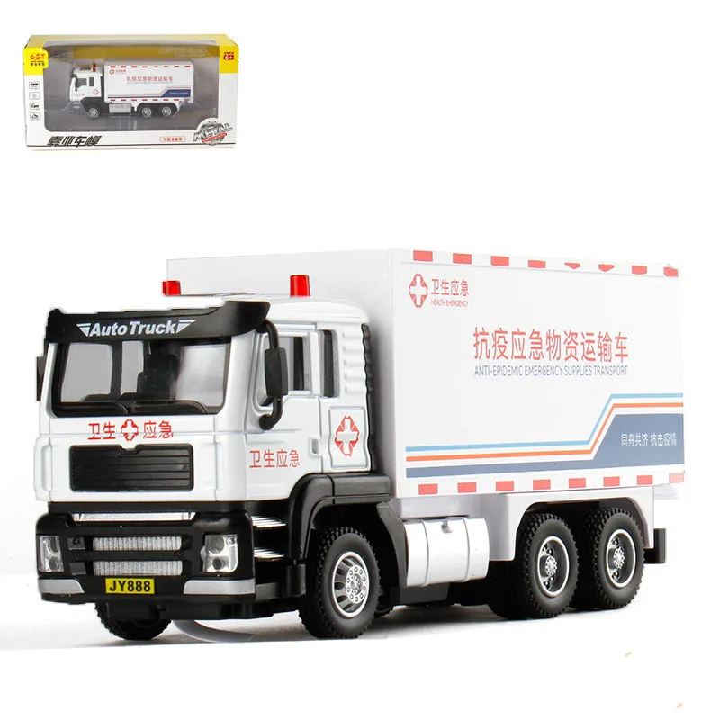 

New 1:50 Alloy Pull Back Container Transporter Model,Box Truck Engineering Vehicle Toys,Gifts in Original Packaging,Wholesale