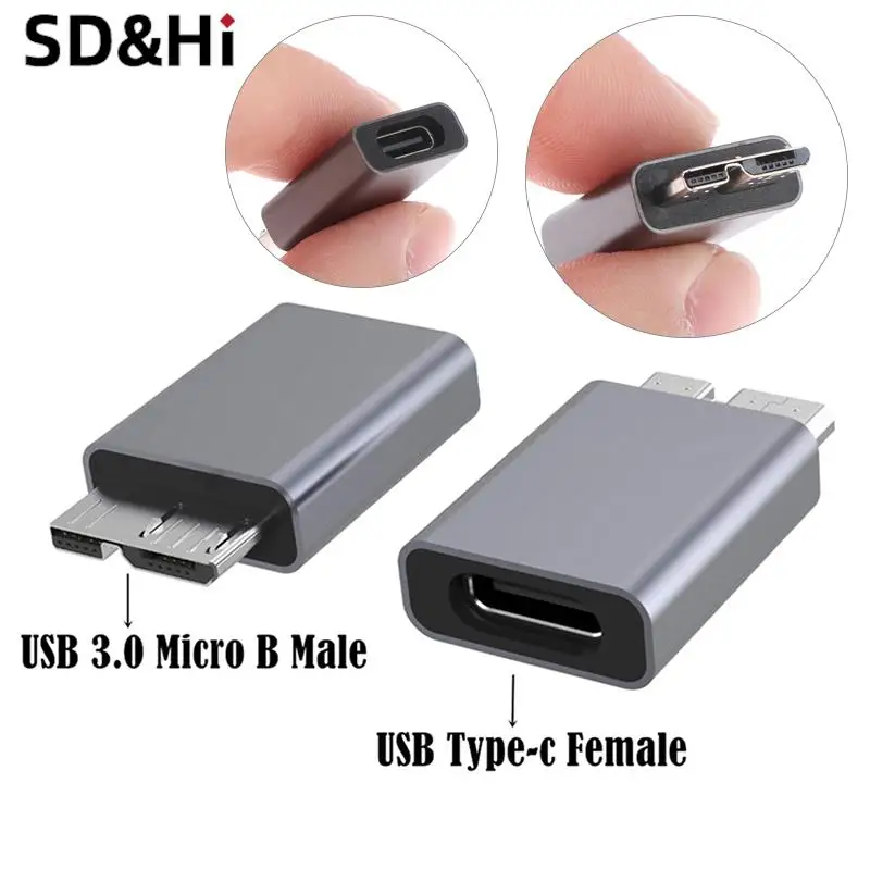 

Type C Female To Usb 3.0 Micro B Male Connector Aluminum Adapter For Connecting Hard Disk Computer Type-c To Usb3.0 Micro B Male