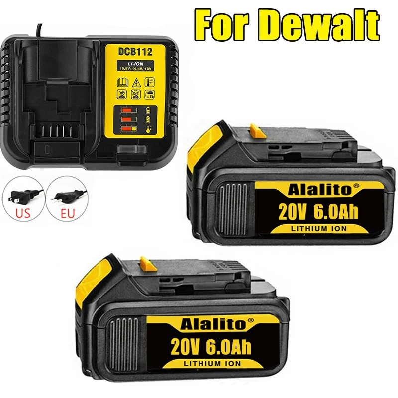 

Новый аккумулятор, совместимый с электроинструментами dewalt 18 в 6 Ач, перезаряжаемый Электрический инструмент, литиевые батареи 20 в 18 в 18 в 8 Ач 6 Ач 12 Ач