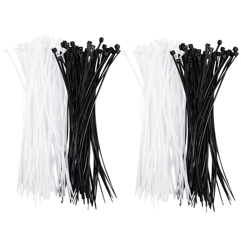 

3Mm X 150Mm Auto Wire Push Cable Zip Tie Organizer White Black 200 Pcs