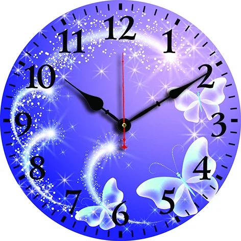 Настенные часы с изображением бабочек круглые тихие украшения для гостиной