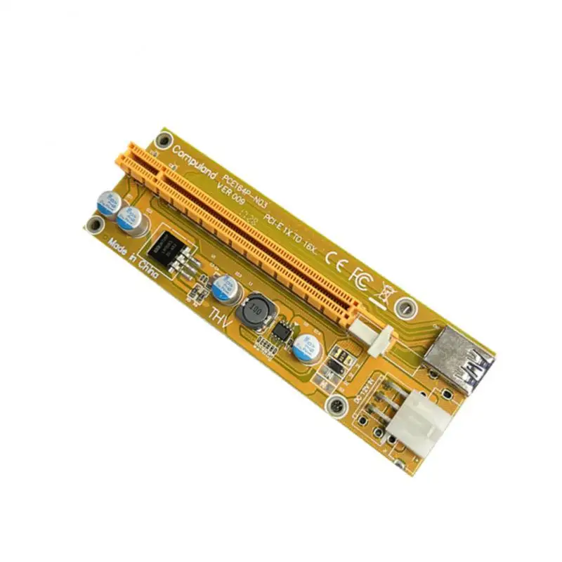 

6pin With 2 Led Light Pci-e 1x Riser Card 1-slot Express 1x Extender Riser High Speed Sata 15pin Male To 6pin Adapter Powerful