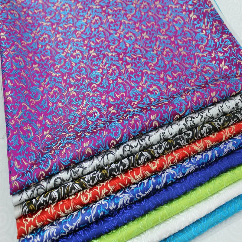 

Wide 29" Diy Trim Chinese Costume Cos Damask Satin Jacquard Silk Brocade Fabric Malt For Chinese Cheongsam Mongolian gown