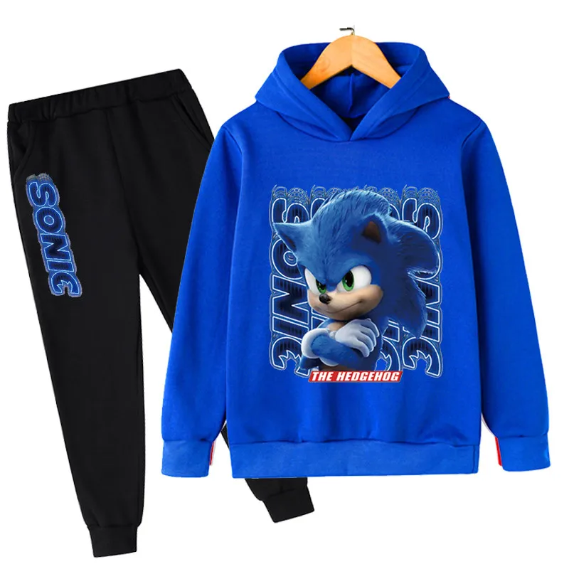 

Autumn Cotton Long Sleeves Hoodies Clothes Tops + Pants Baby Toddler Boy Clothing Sets Kids Children Boys Sonic Outfits Suits