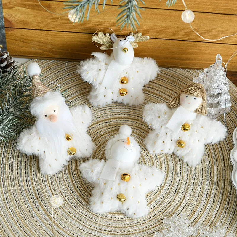 

Christmas Plush Angel Girl Boy Dolls Xmas Tree Ornament Natal Noel Deco Christmas Decorations for Home New Year 2024 Kids Gift