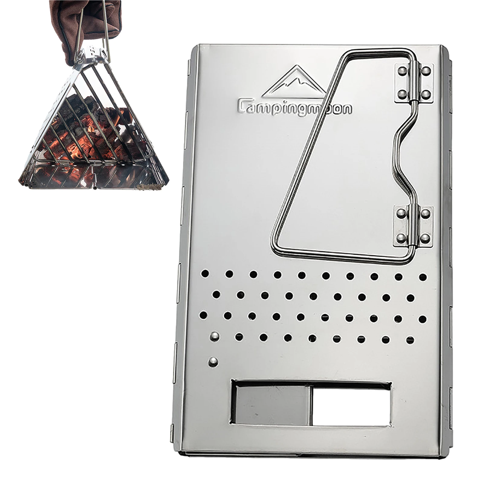 

Charcoal Chimney Starter Folding Triangle Charcoal Lighter Fire Starter BBQ Chimney Starter For Outdoor Camping Lawn And Patio
