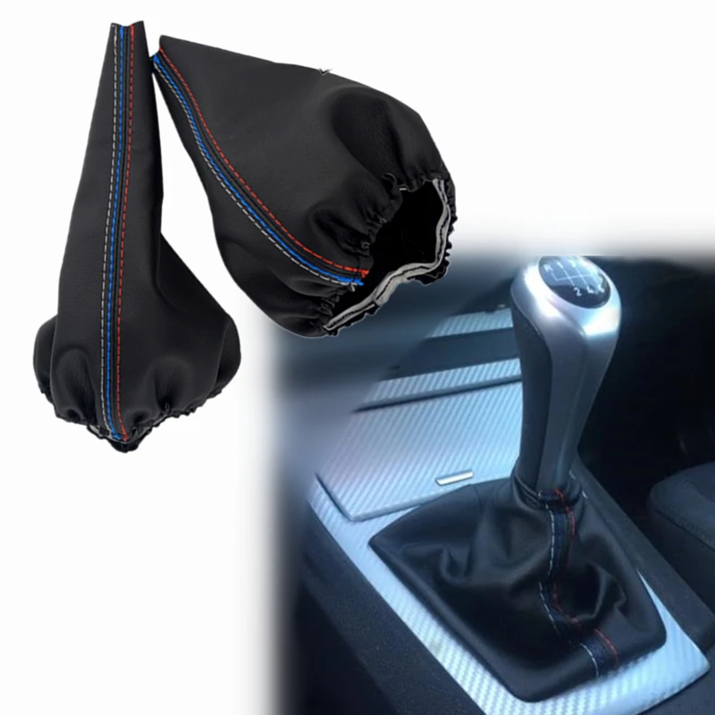 

Auto Gear Shift Collars Stick Manual Handbrake Gaiter Shift Boot Leather Boot Car-Styling for BMW 3 Series E36 E46 M3 Car Decor